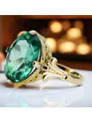Emerald 14K Yellow gold Ring Vintage vrc369y